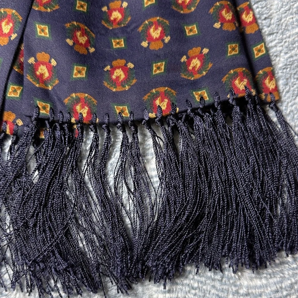 Vintage DKNY Donna Karan New York Silk-Like Rayon Tassel Scarf